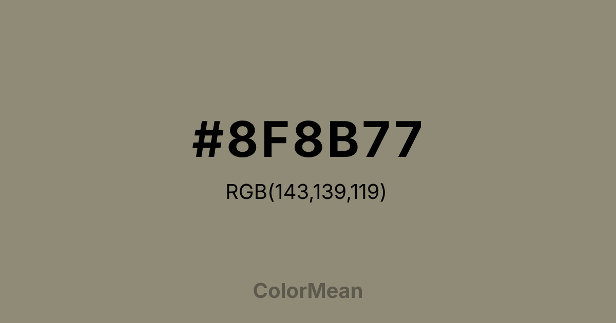 #8F8B77 color swatch