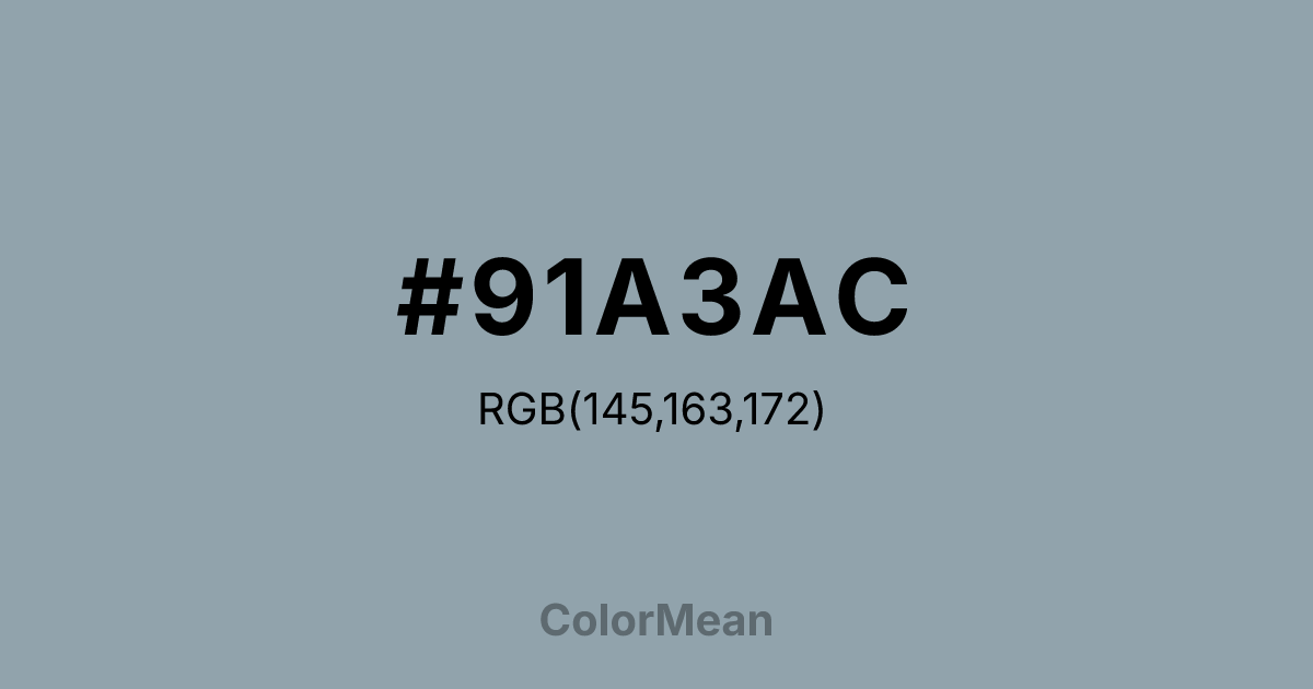 #91A3AC color swatch