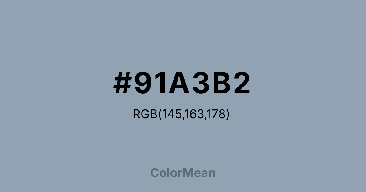 #91A3B2 color swatch