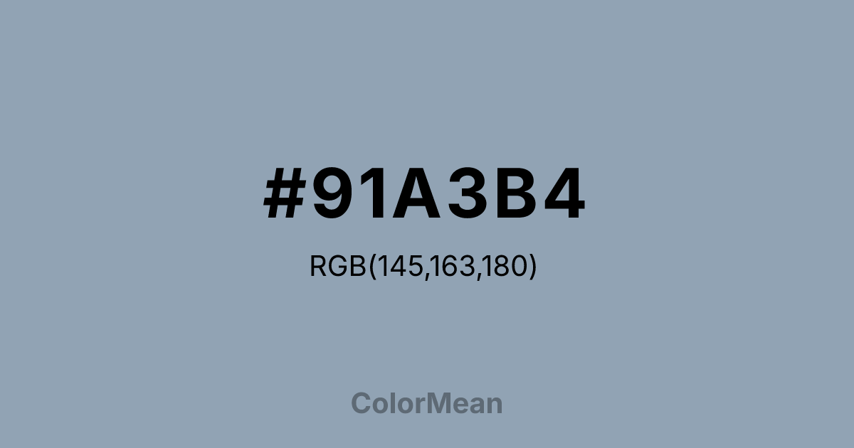 #91A3B4 color swatch