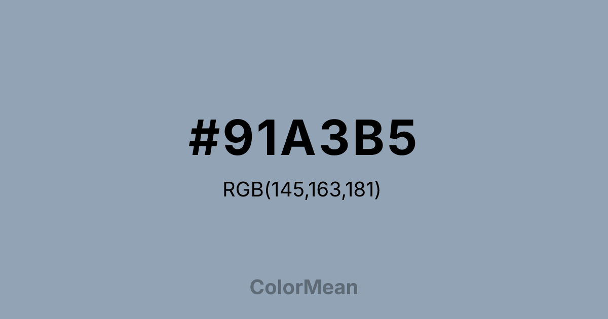 #91A3B5 color swatch