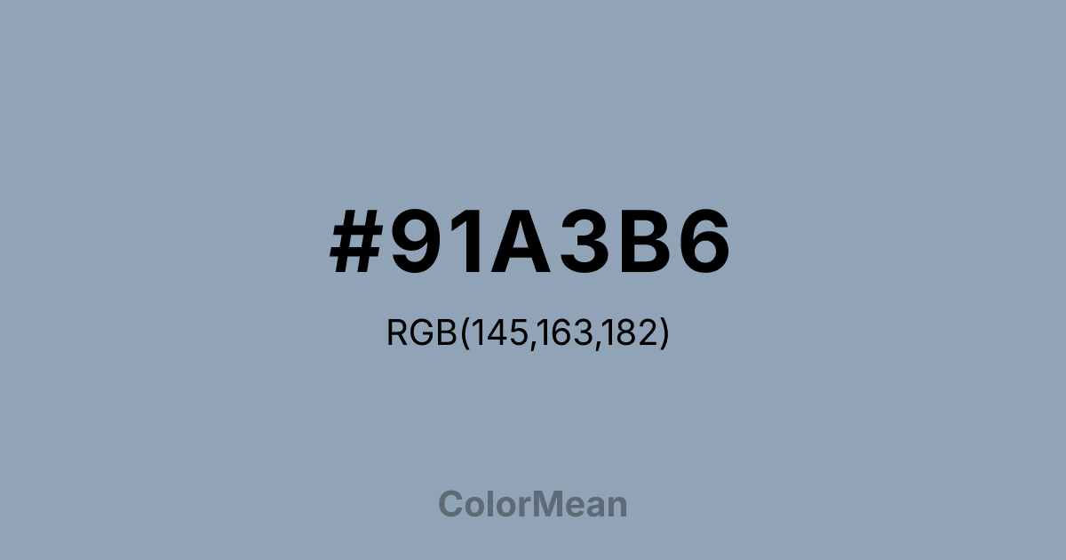 #91A3B6 color swatch