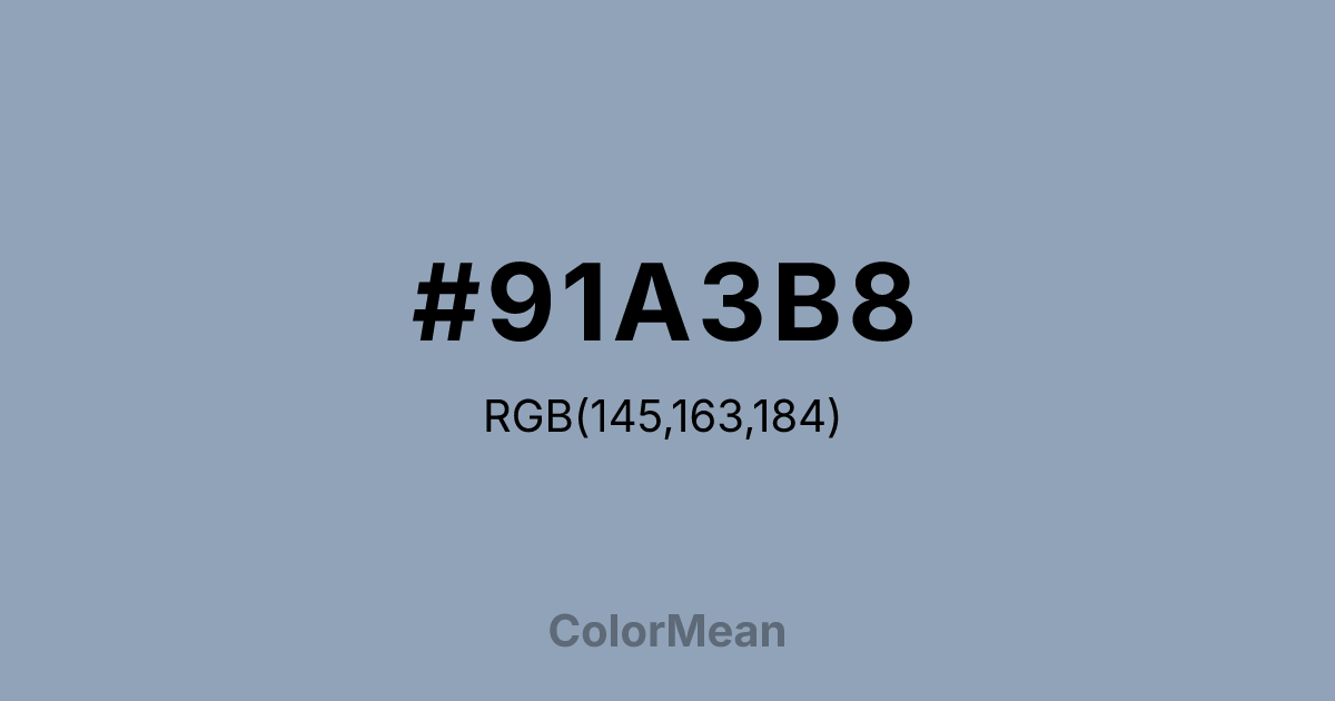 #91A3B8 color swatch