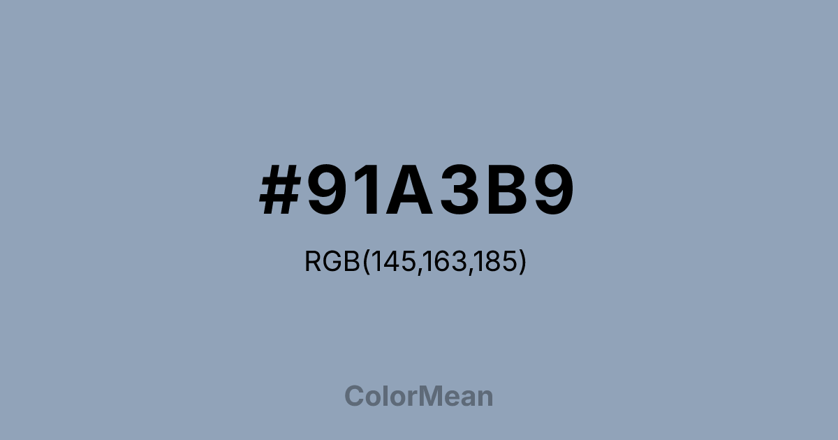 #91A3B9 color swatch
