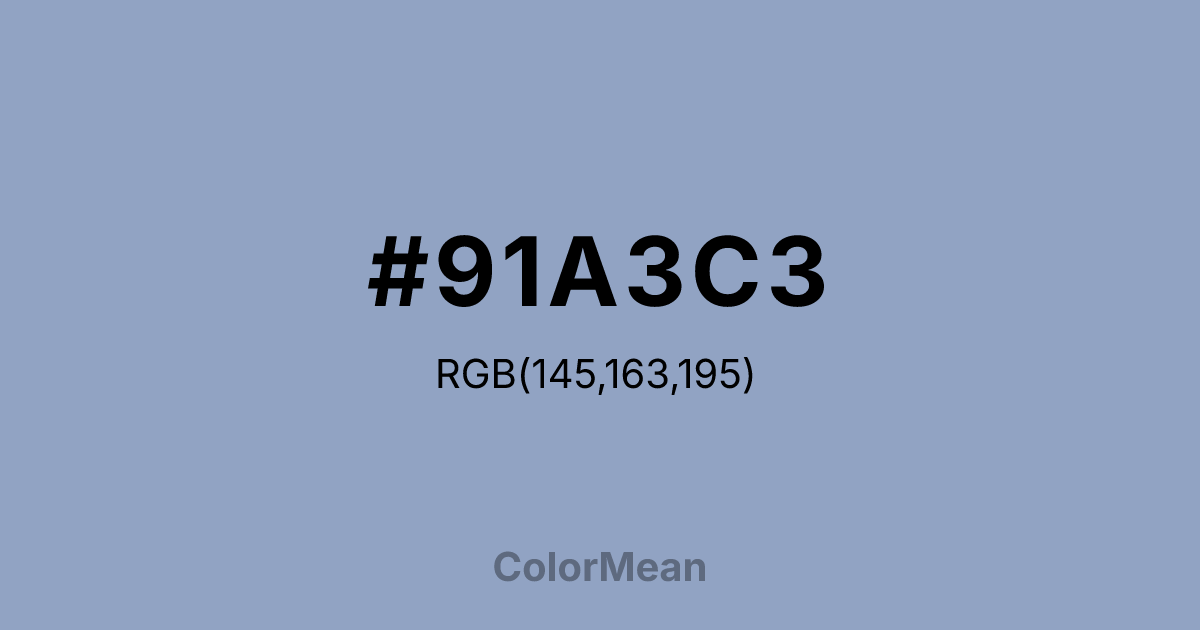 #91A3C3 color swatch