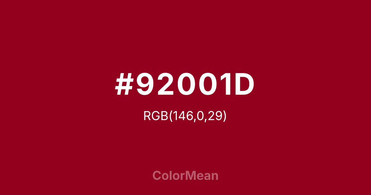 #92001D color swatch