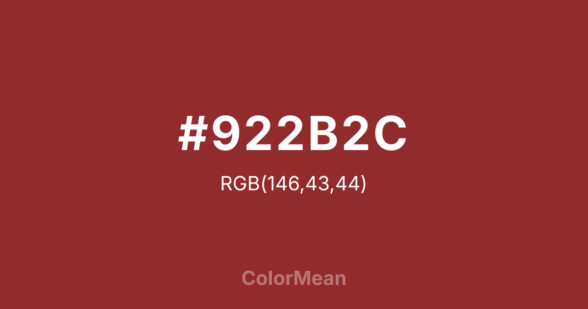 #922B2C color swatch