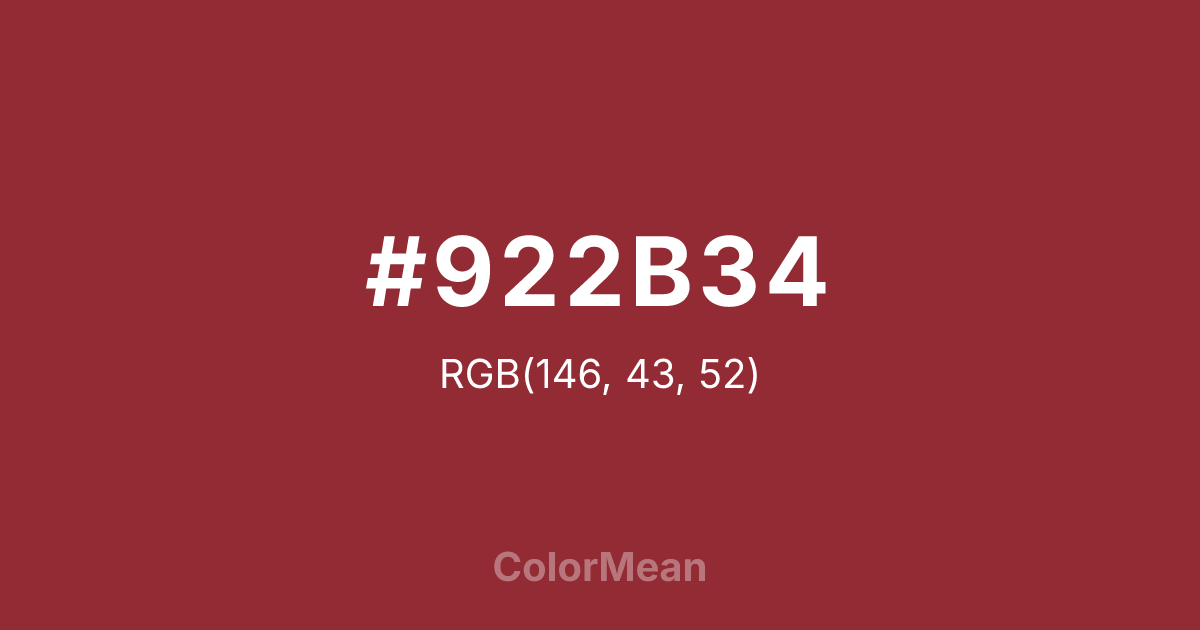 #922B34 color swatch