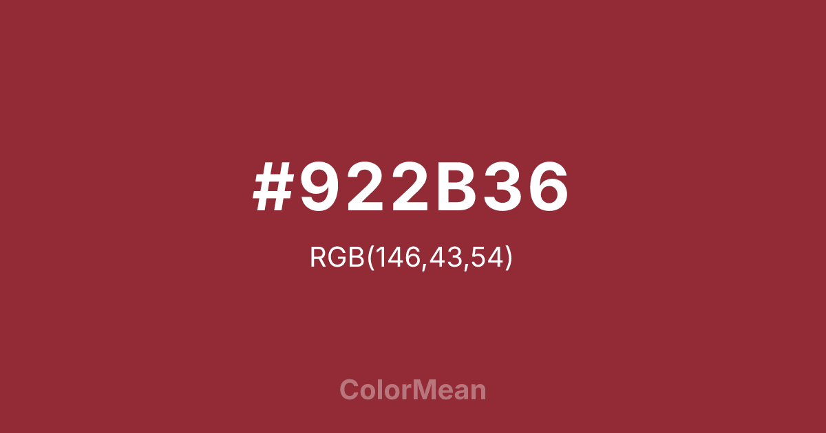 #922B36 color swatch