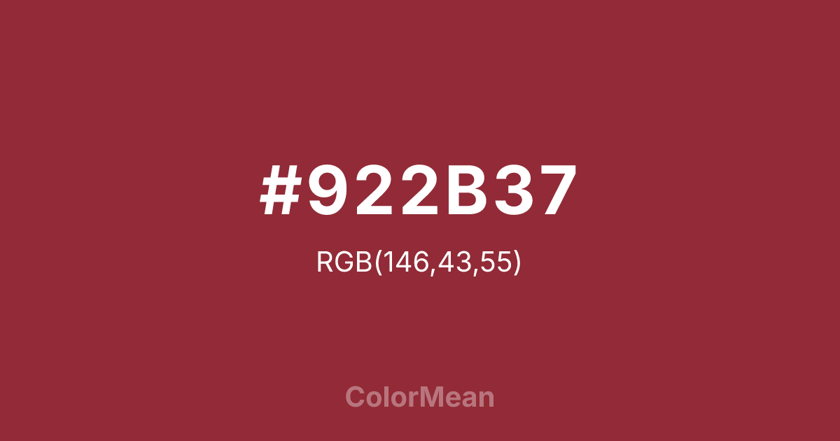 #922B37 color swatch