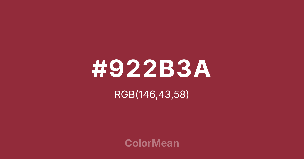 #922B3A color swatch