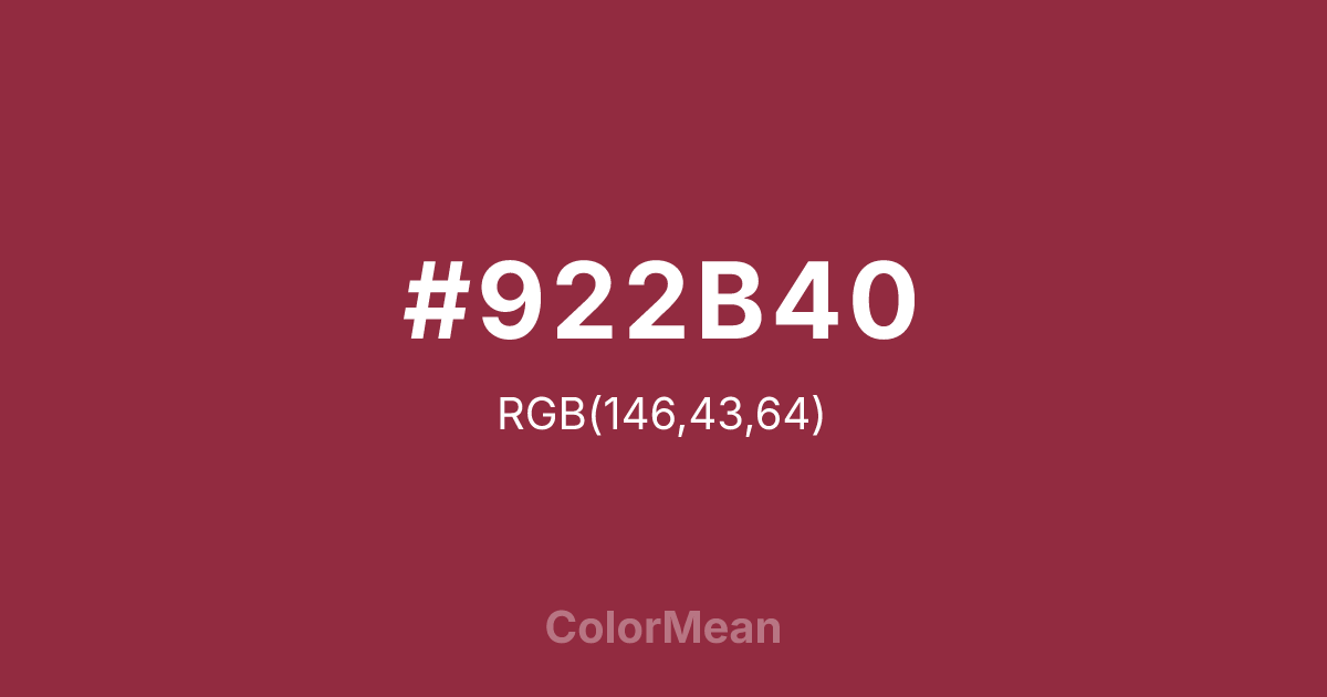 #922B40 color swatch