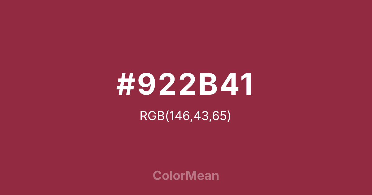 #922B41 color swatch