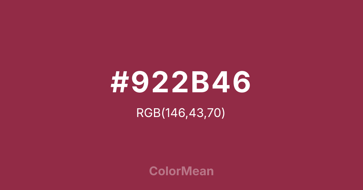 #922B46 color swatch