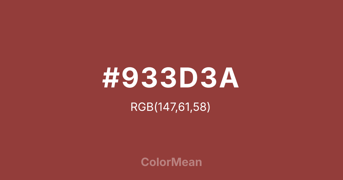 #933D3A color swatch