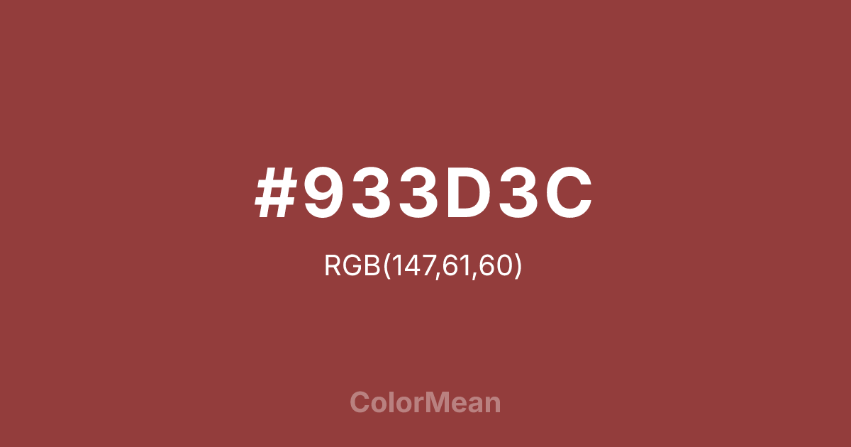 #933D3C color swatch
