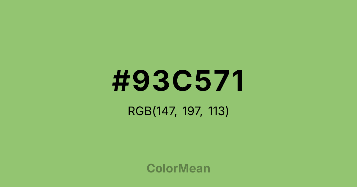 #93C571 color swatch