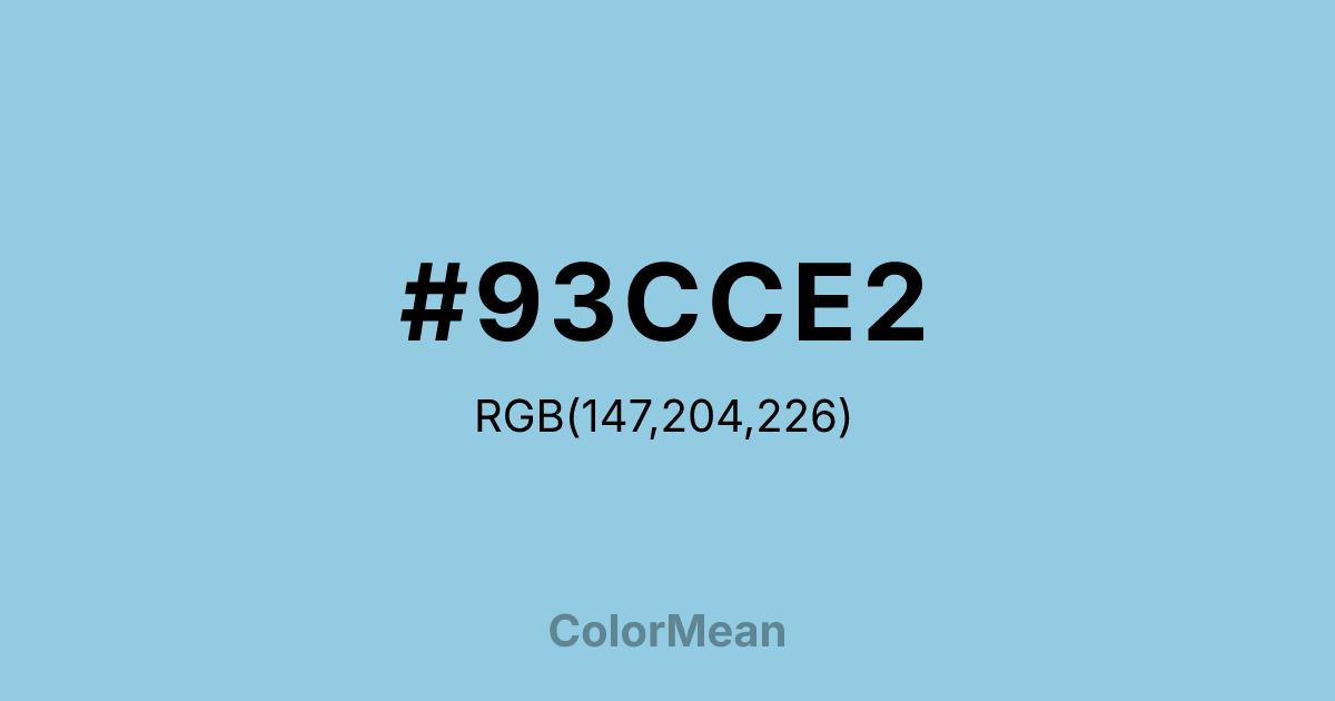 #93CCE2 color swatch
