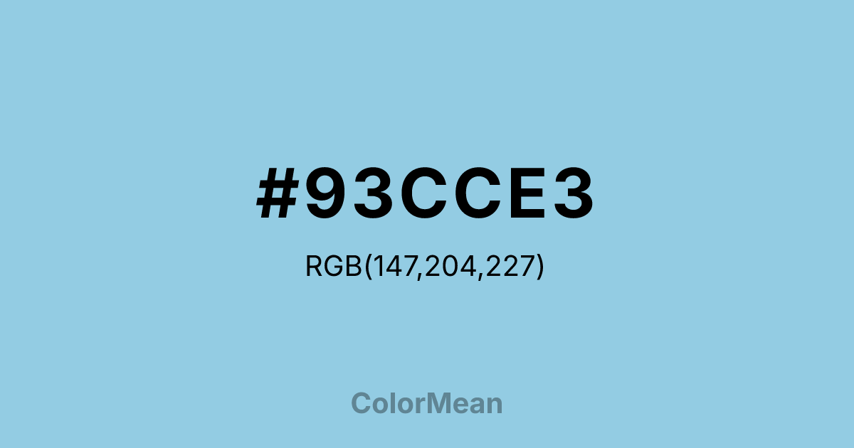 #93CCE3 color swatch