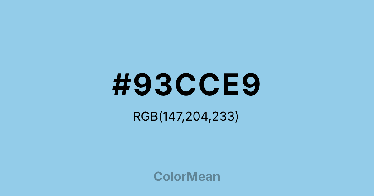 #93CCE9 color swatch