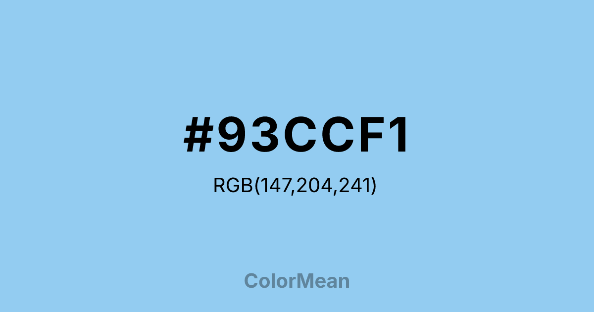 #93CCF1 color swatch
