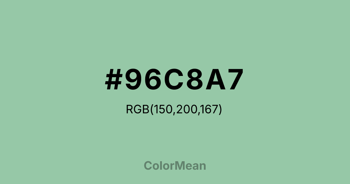 #96C8A7 color swatch