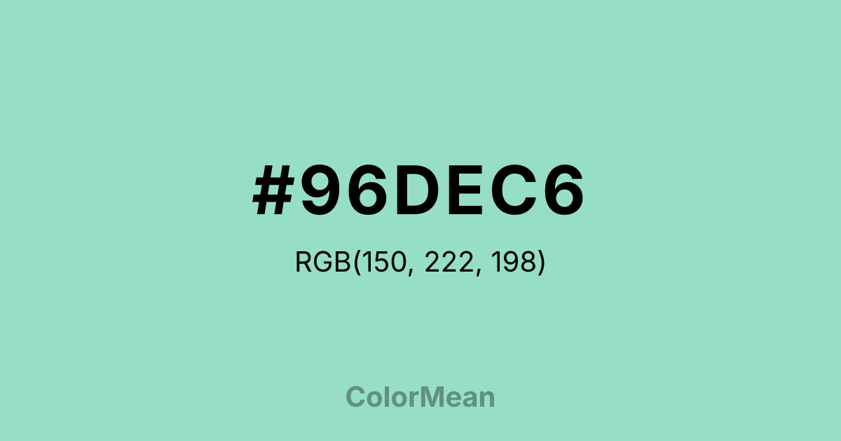 #96DEC6 color swatch