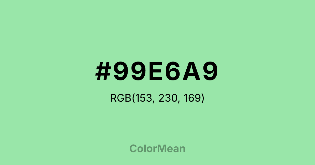 #99E6A9 color swatch