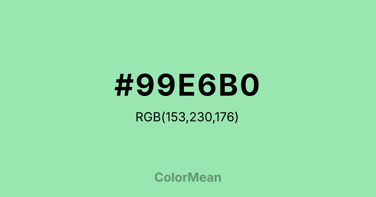#99E6B0 color swatch