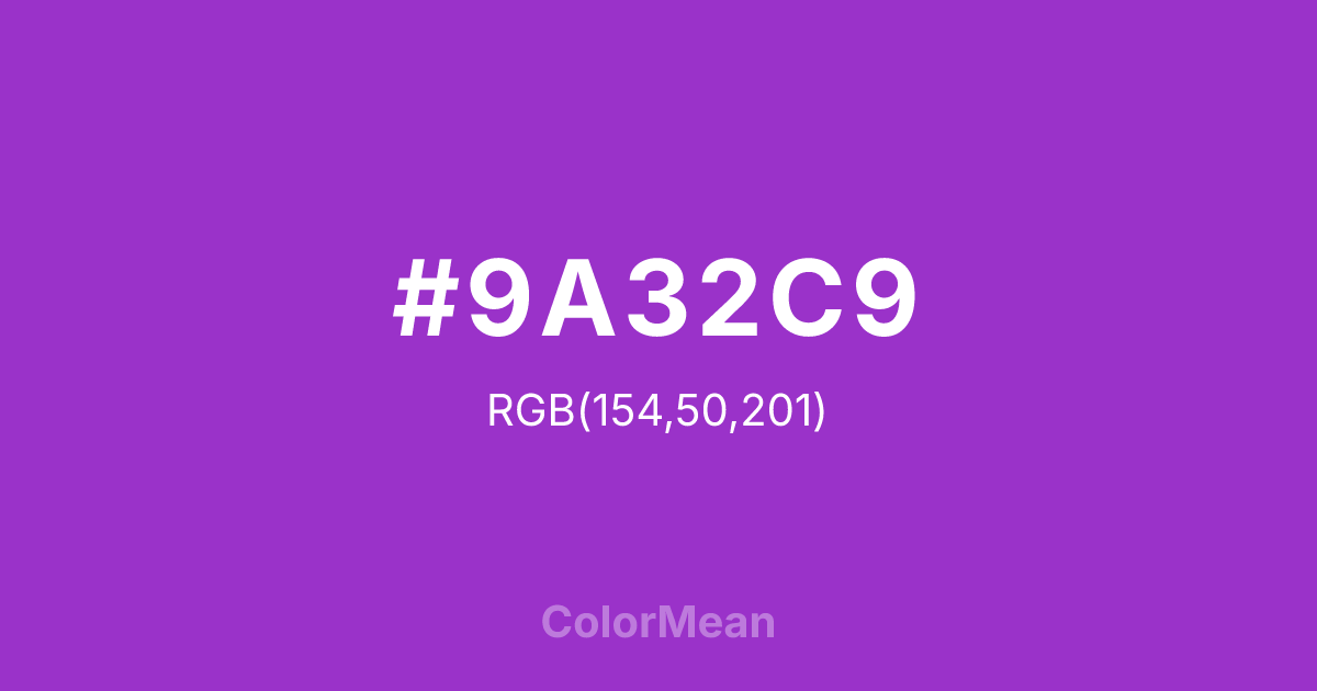 #9A32C9 color swatch