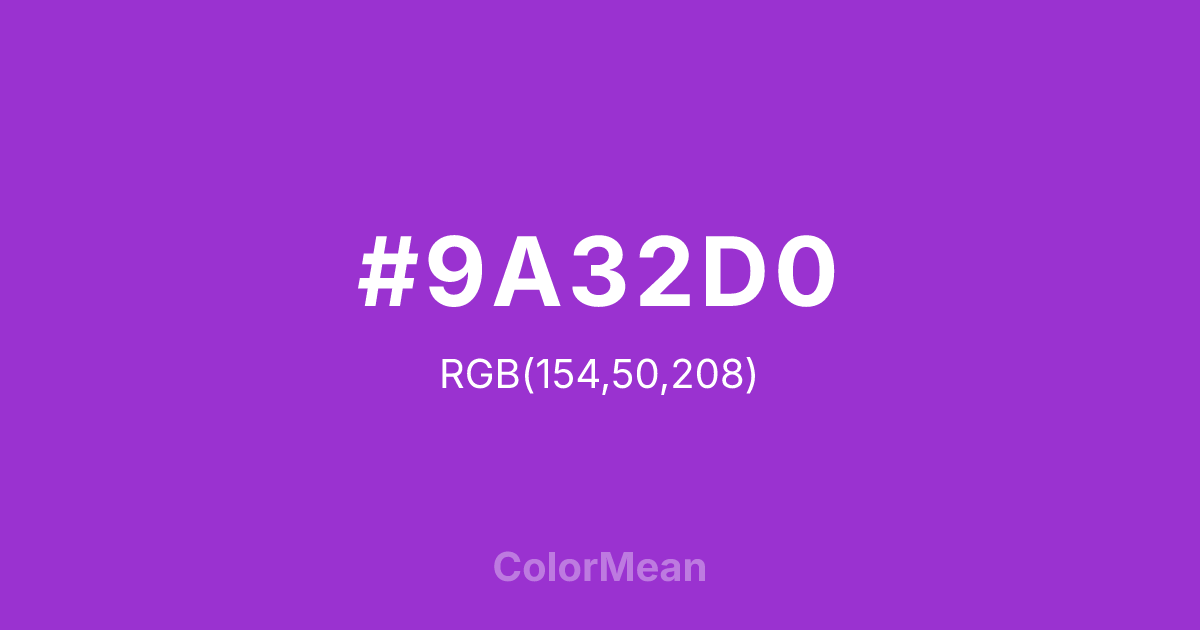 #9A32D0 color swatch