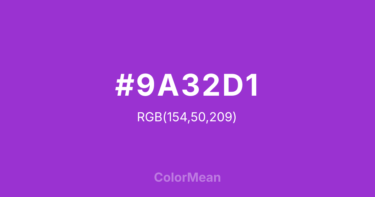 #9A32D1 color swatch