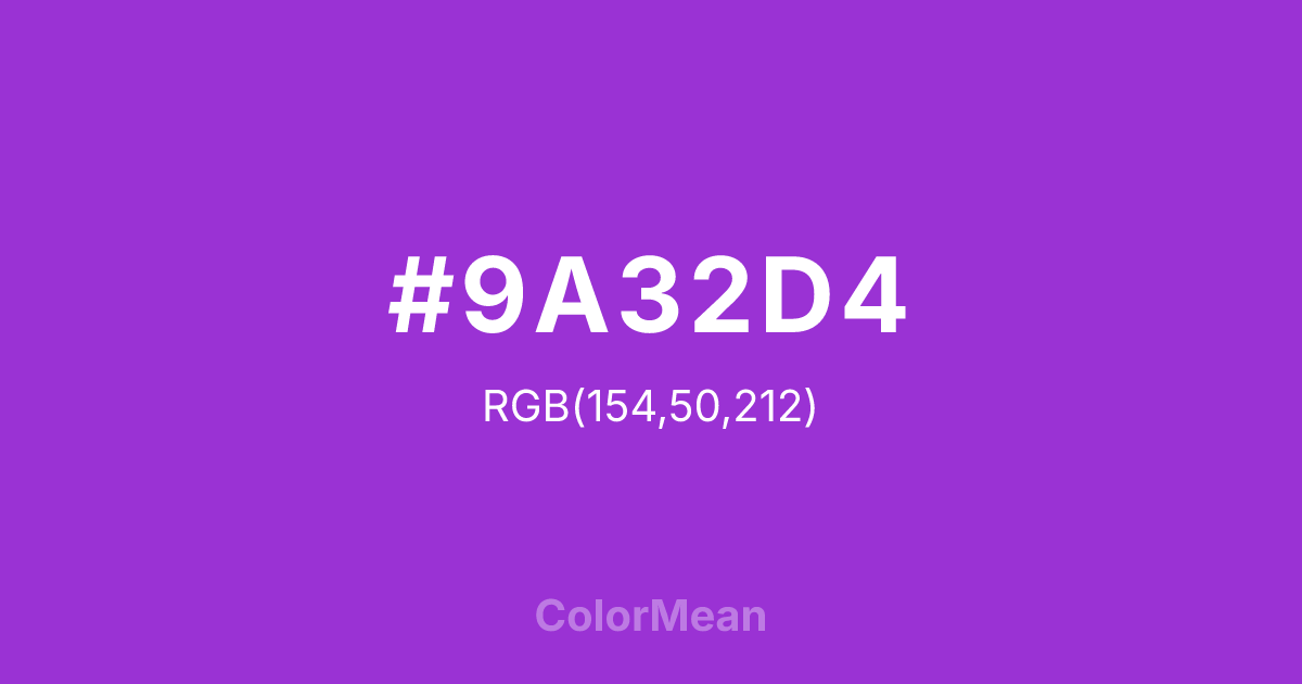 #9A32D4 color swatch