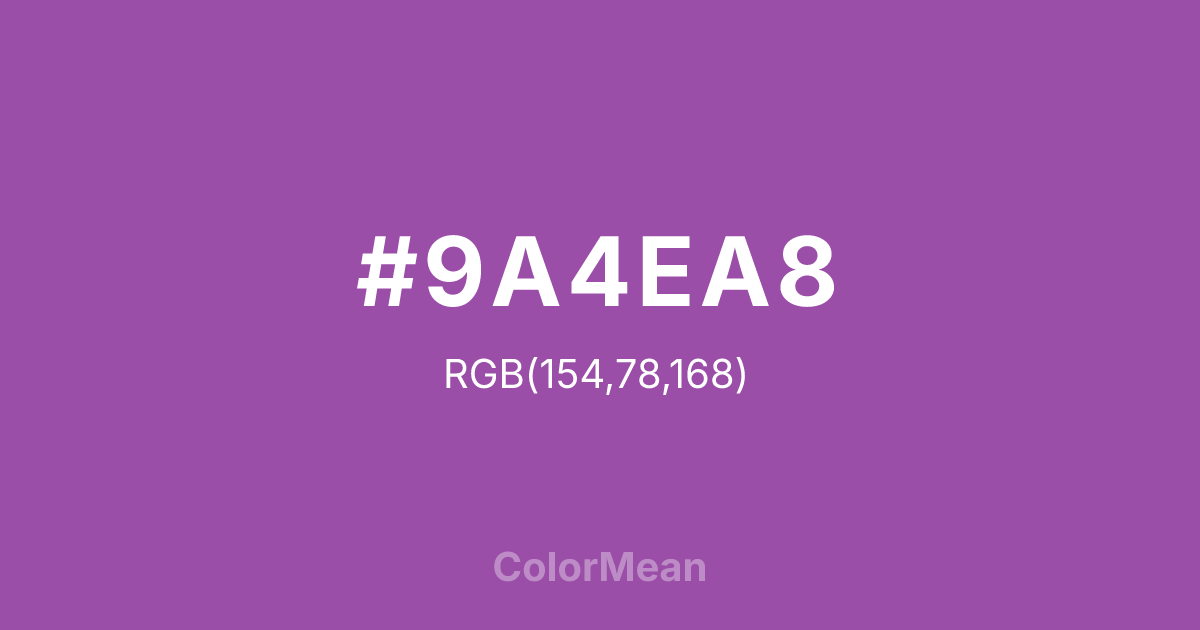 #9A4EA8 color swatch