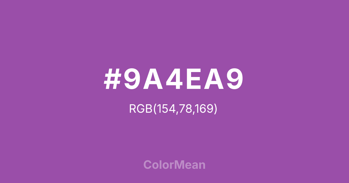 #9A4EA9 color swatch