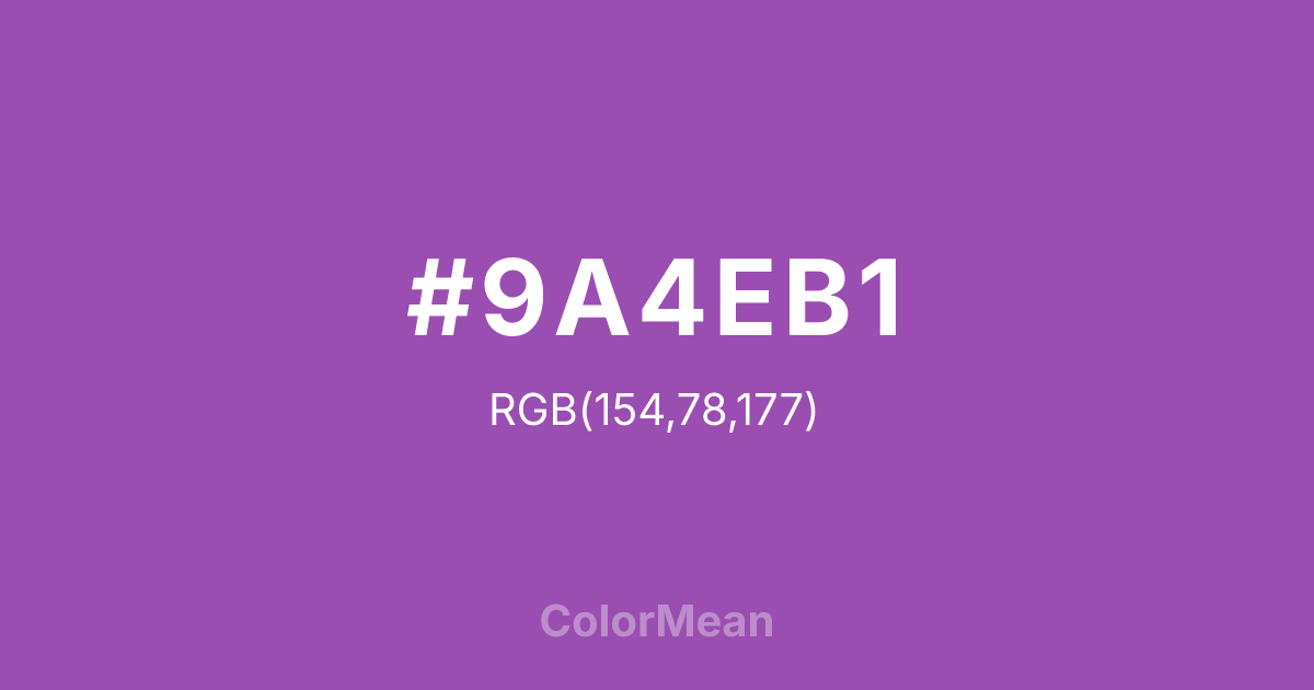 #9A4EB1 color swatch
