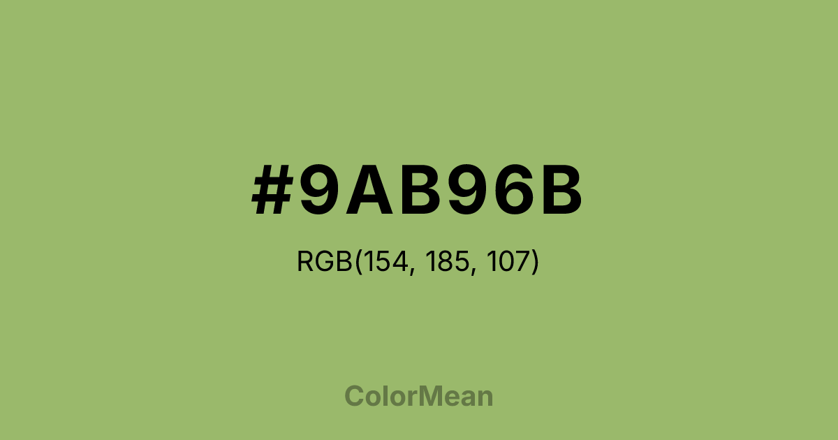 #9AB96B color swatch