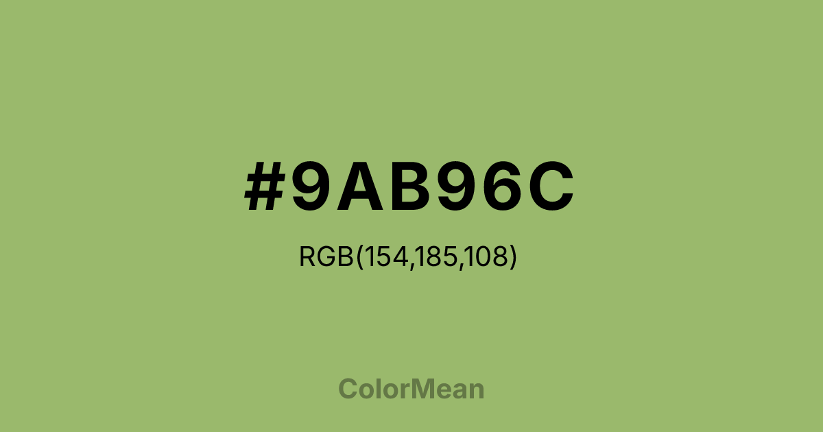#9AB96C color swatch