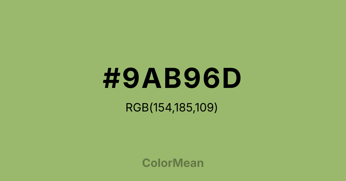 #9AB96D color swatch