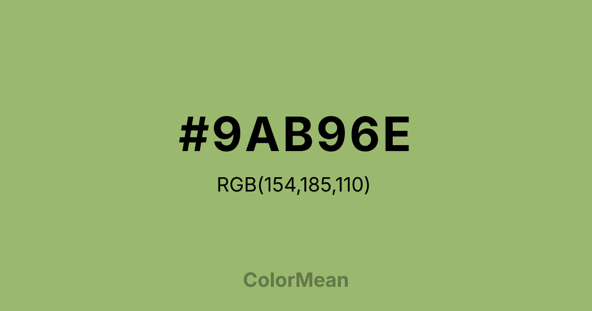 #9AB96E color swatch