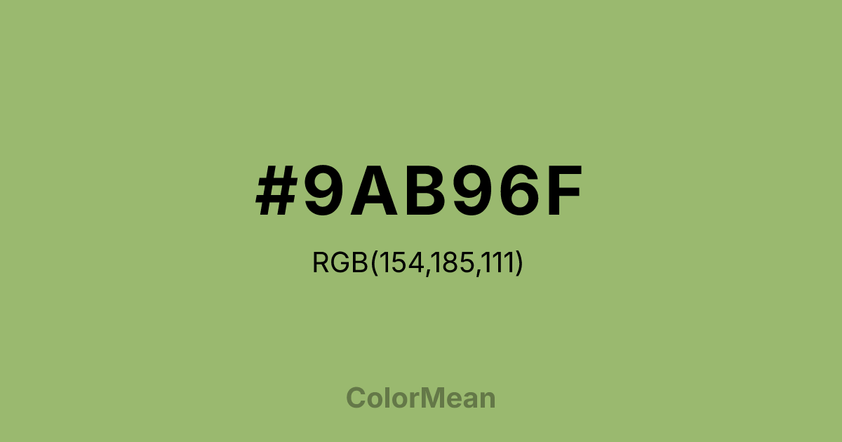 #9AB96F color swatch