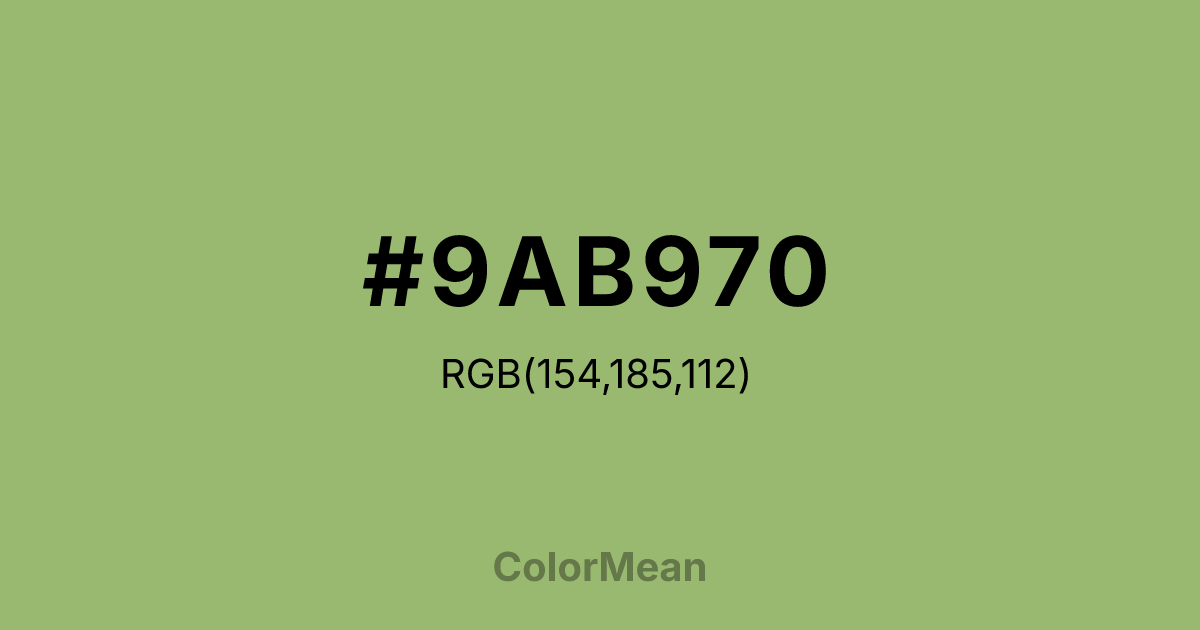 #9AB970 color swatch