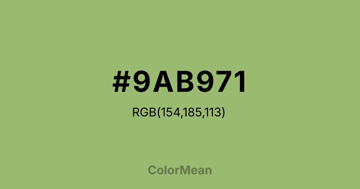 #9AB971 color swatch