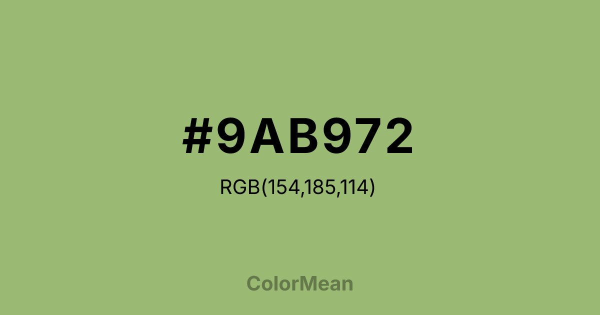 #9AB972 color swatch