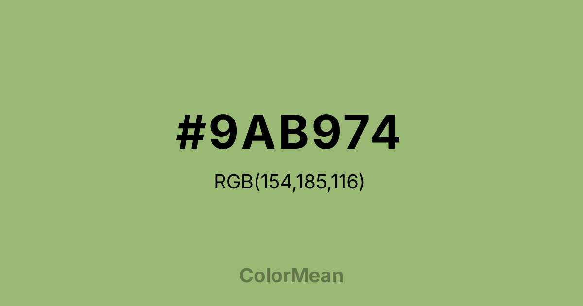 #9AB974 color swatch