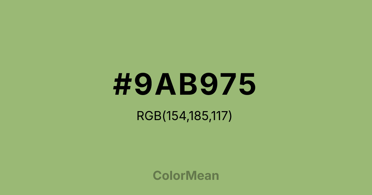 #9AB975 color swatch