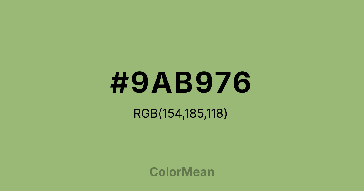 #9AB976 color swatch