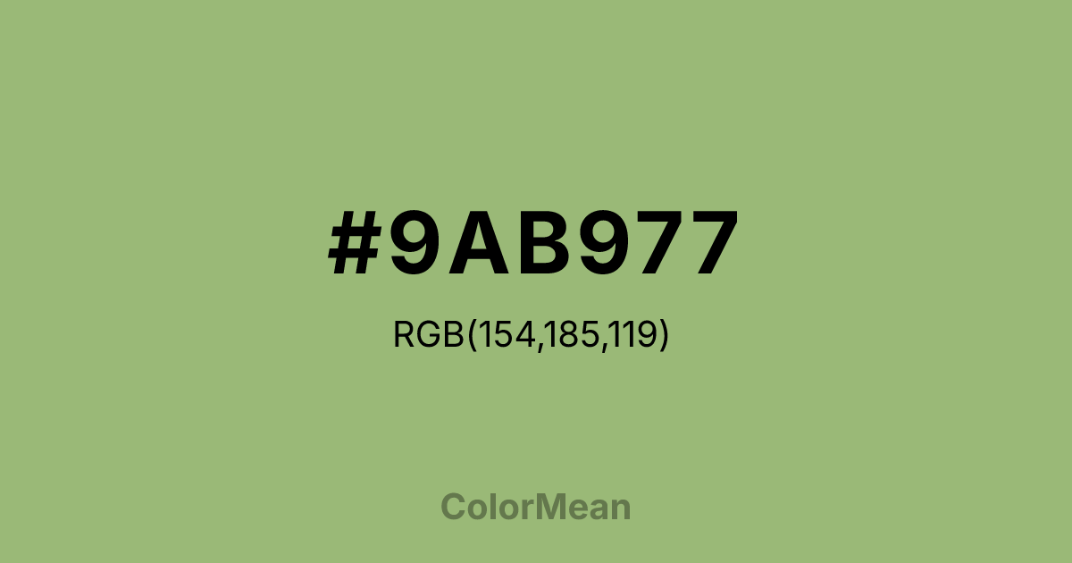 #9AB977 color swatch