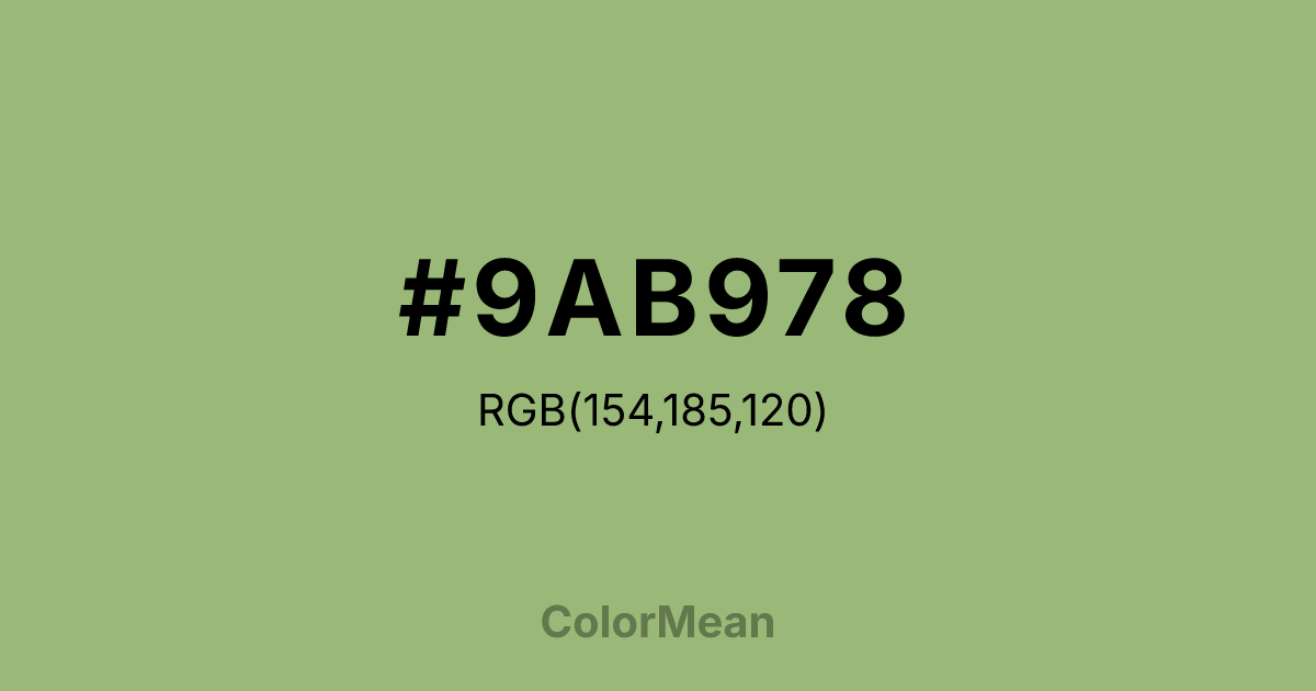 #9AB978 color swatch