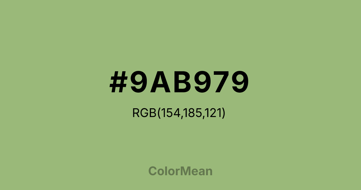 #9AB979 color swatch